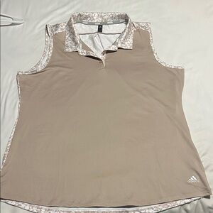 Adidas Golf Women's Beige Sleeveless Polo Tank
